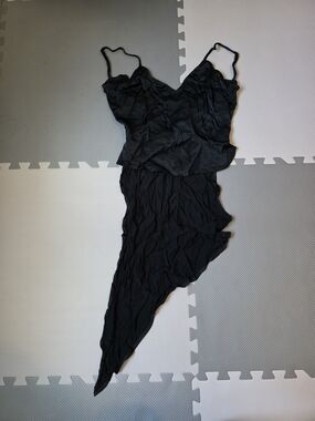 Lustrous satin high-low cami